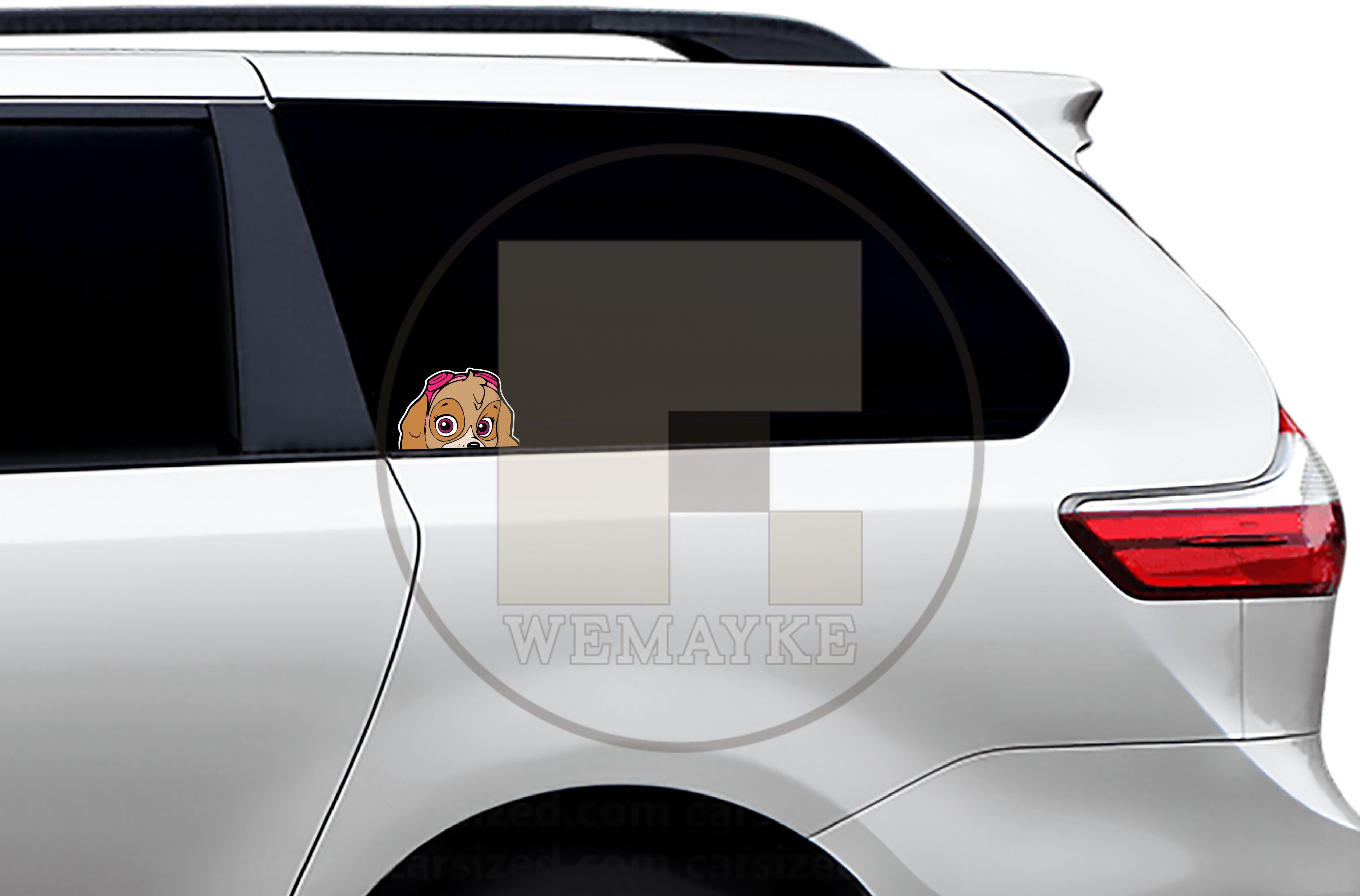 (S169) Girl Paw Puppy Peeker - Dog Family Decal / Sticker